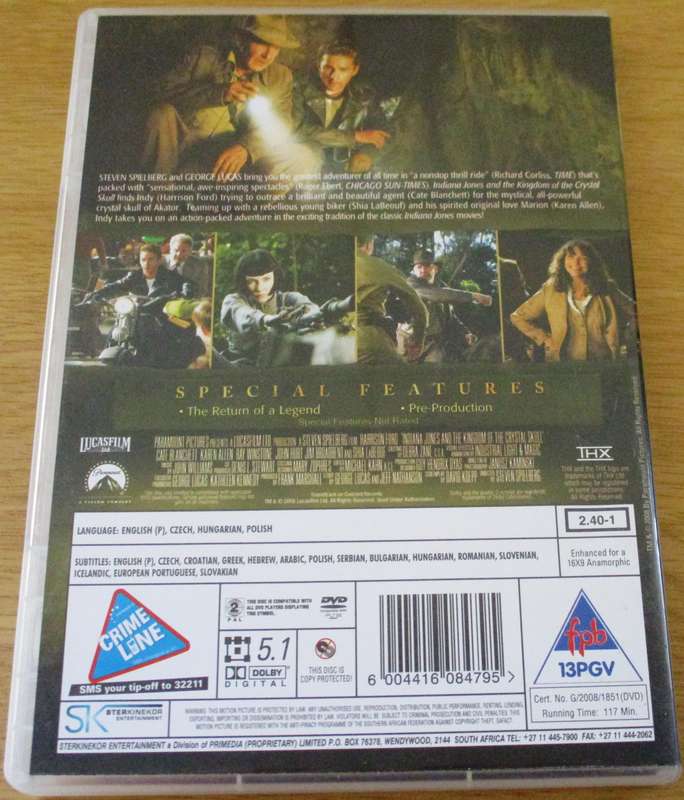 INDIANA JONES and the Kingdom of the Crystal Skull DVD [BBOX 6]