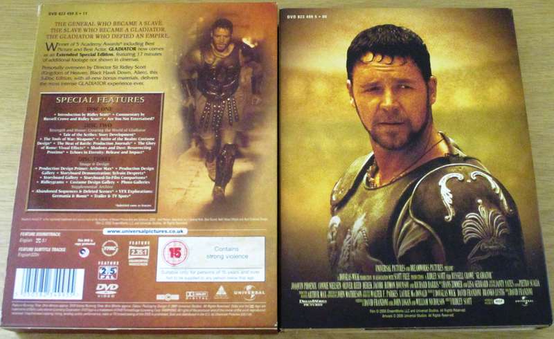 GLADIATOR 3 DISC Extended Special Edition Russell Crowe DVD [Box Set shelf]