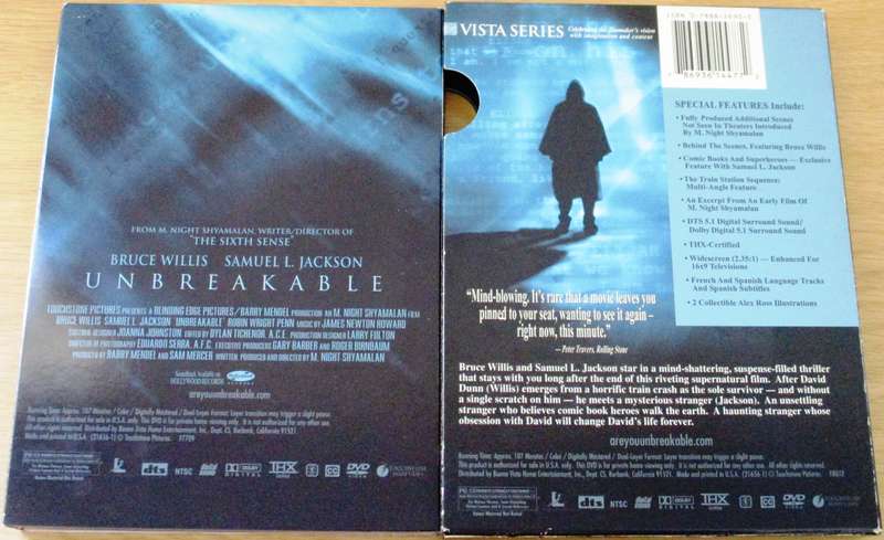 UNBREAKABLE Bruce Willis Samuel L Jackson 2xDVD BOX SET [Box Set shelf]