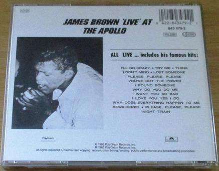 JAMES BROWN Live at the Apollo 1962 CD [Shelf G x 27]