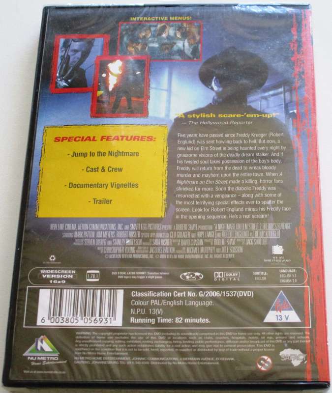 A NIGHTMARE ON ELM STREET 2 Freddy's Revenge DVD [BBOX 4]