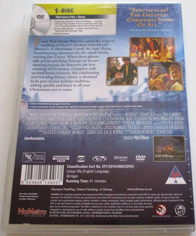 A CHRISTMAS CAROL Jim Carey DVD  [BBOX 5]