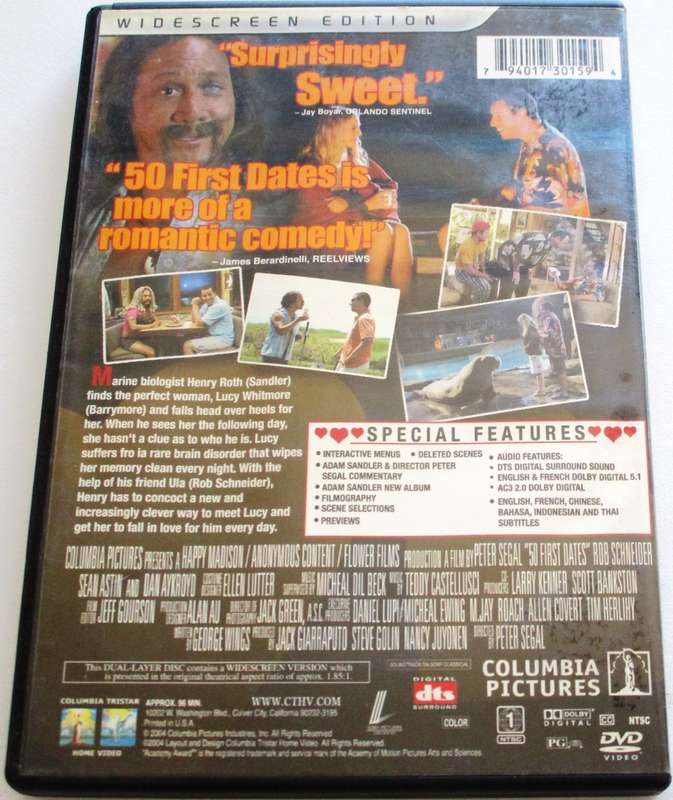 50 FIRST DATES Adam Sadler Drew Barrymore DVD [BBOX 5]