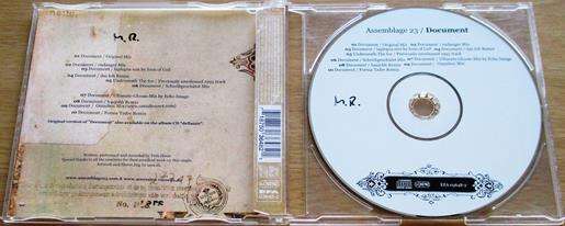 ASSEMBLAGE 23 Document CD [SHELF Z x 4]  [EBM - INDUSTRIAL]