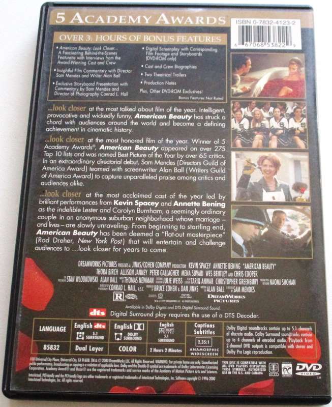 AMERICAN BEAUTY Kevin Spacey DVD [BBOX 4]