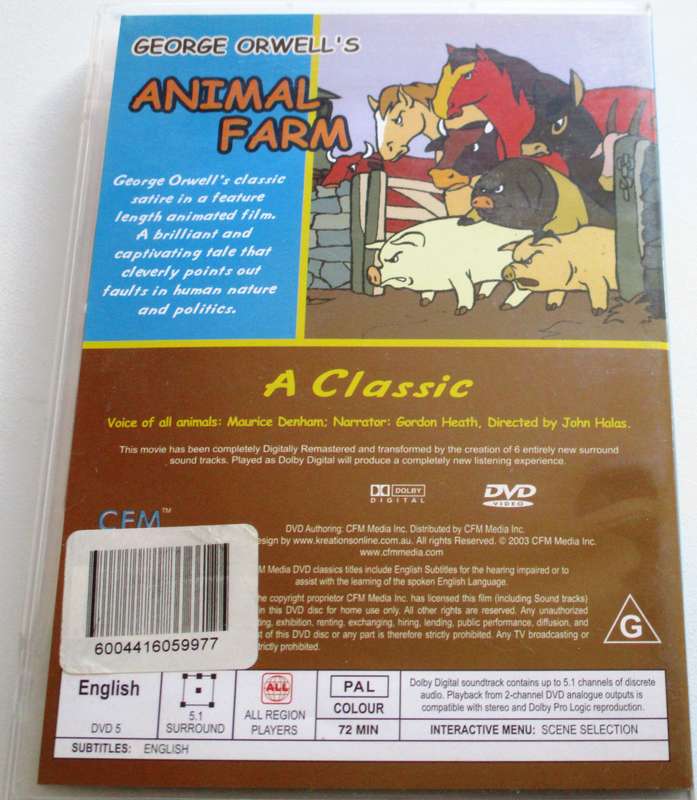 George Orwell's ANIMAL FARM DVD [BBOX 4]