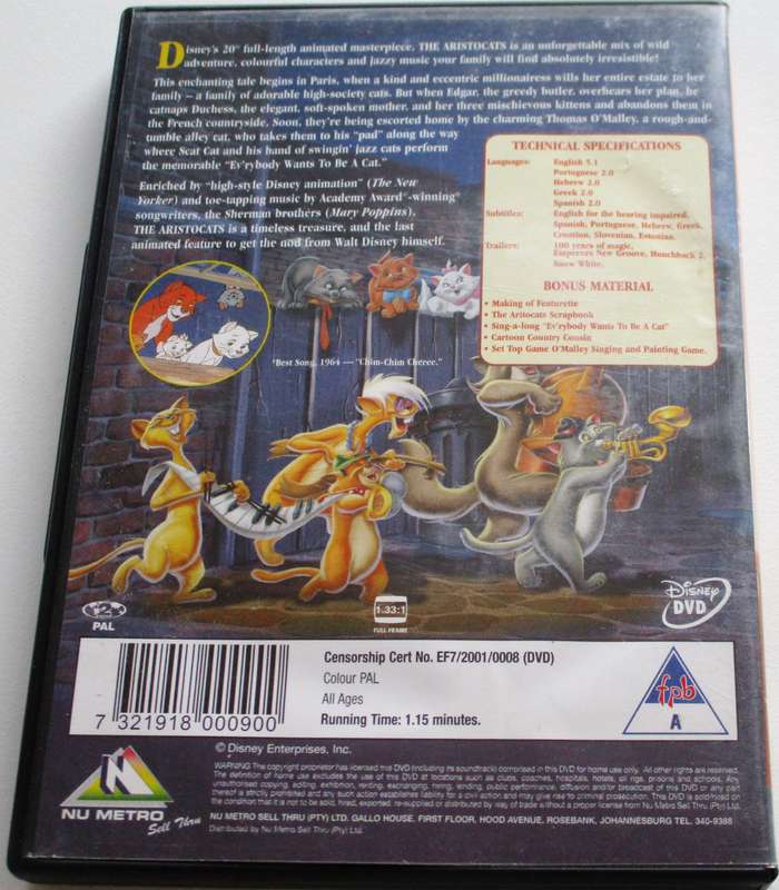 THE ARISTOCATS DVD [BBOX 6]