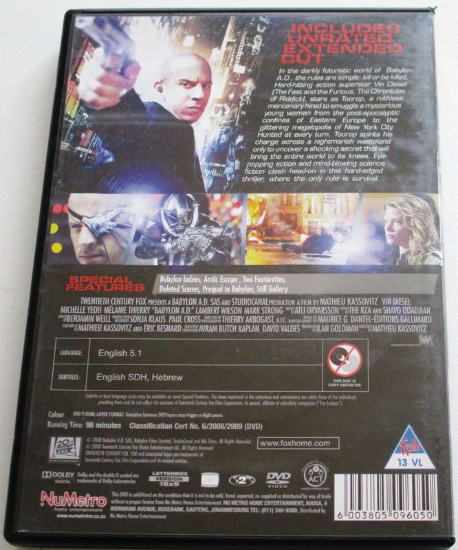 BABYLON A.D. Vin Diesel DVD [BBOX 9]