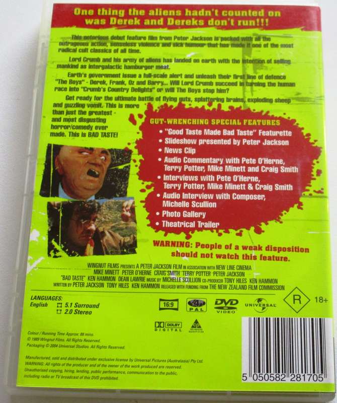BAD TASTE Collector's Edition Peter Jackson DVD [BBOX 9]