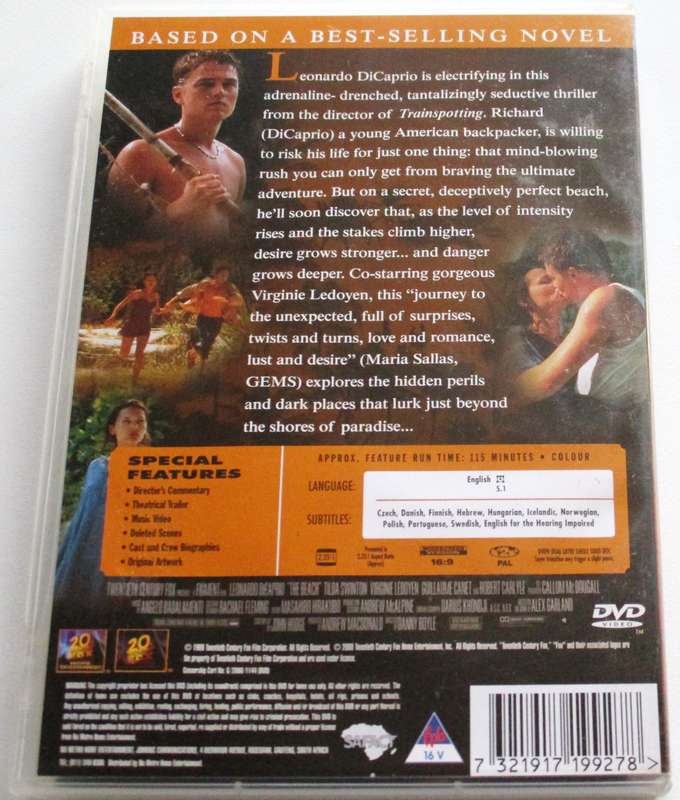 THE BEACH Leonardo Dicaprio DVD [BBOX 7]