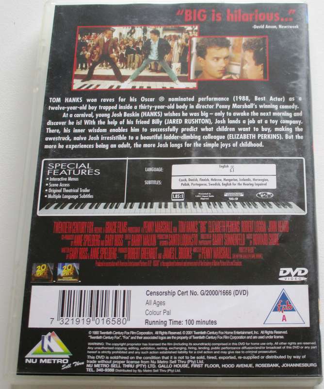 BIG Tom Hanks DVD [BBOX 8]