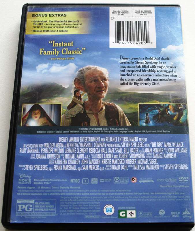 THE BFG DVD [BBOX 8] Region 1