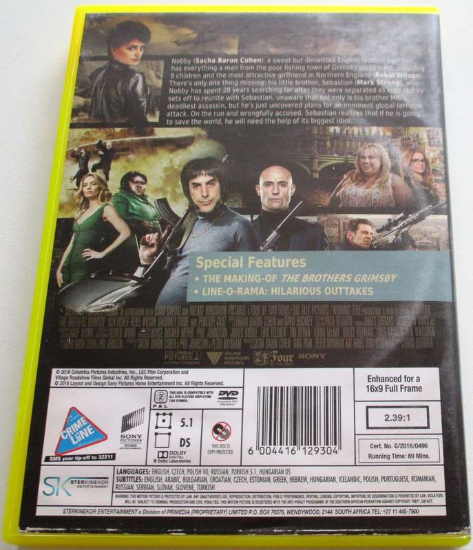 THE BROTHERS GRIMSBY Sacha Baron Cohen DVD [BBOX 7]
