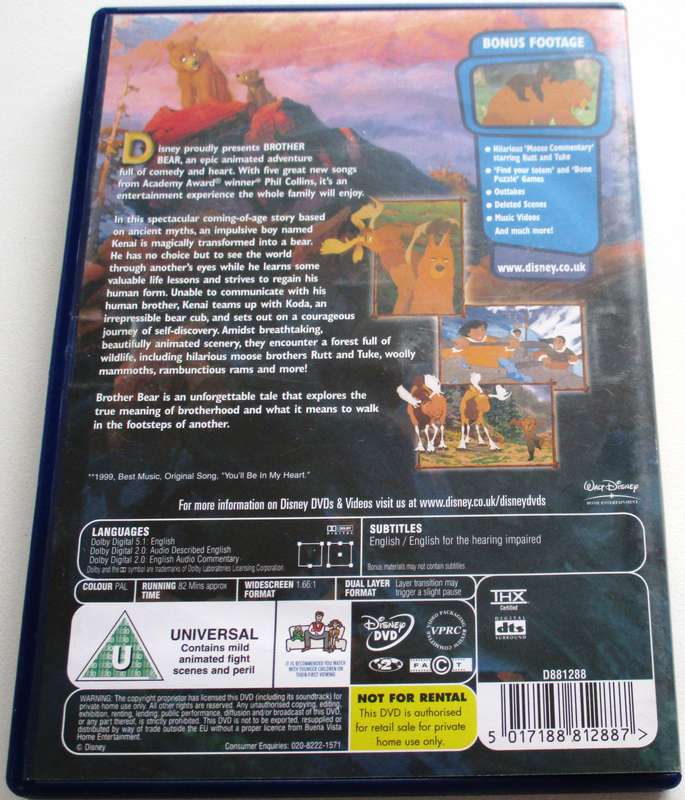BROTHER BEAR DVD [BBOX 7]
