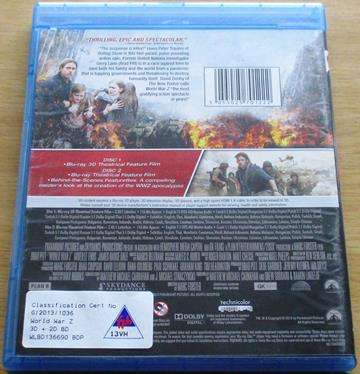 WORLD WAR Z 3D BLU RAY + BLU RAY 3D Brad Pitt  [BLU RAY SHELF]