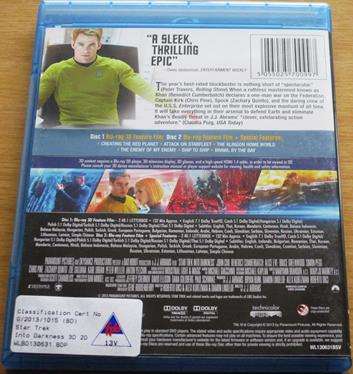 STAR TREK Into Darkness BLU RAY 3D + BLU RAY   [BLU RAY SHELF]