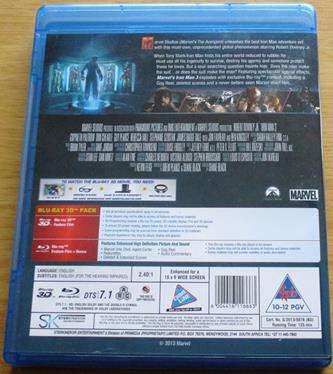 IRON MAN 3 BLU RAY 3D + BLU RAY  [BLU RAY SHELF]