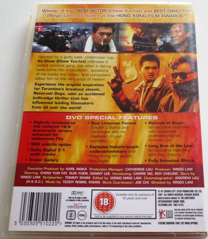 CITY ON FIRE Chow Yun-Fat DVD [BBOX 9]