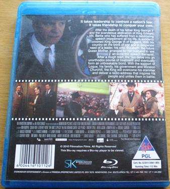 THE KING'S SPEECH BLU RAY Colin Firth [BLU RAY SHELF]