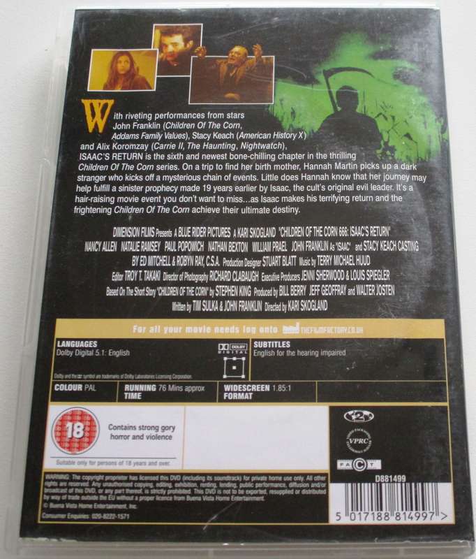 CHILDREN OF THE CORN 666 Isaac's Return DVD [BBOX 9]