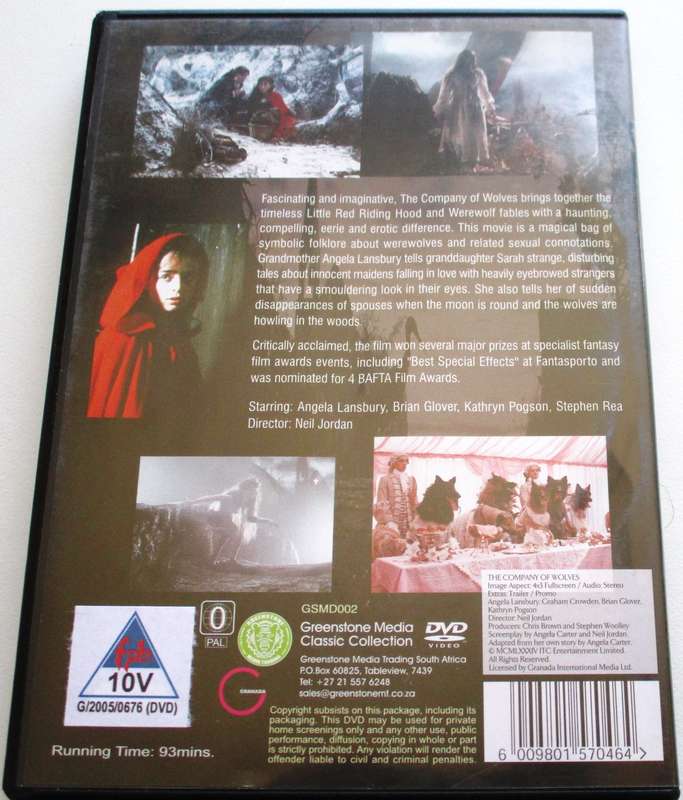 THE COMPANY OF WOLVES Angela Lansbury Brian Glover DVD [BBOX 9]