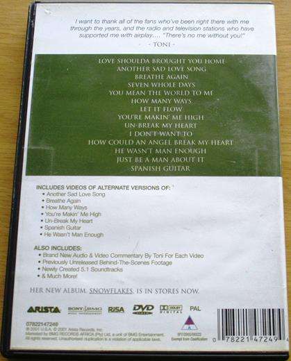 TONI BRAXTON From Toni with Love the Video Collection DVD