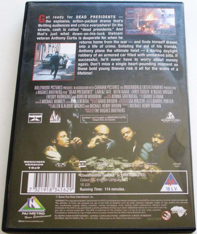 DEAD PRESIDENTS DVD [BBOX 10]