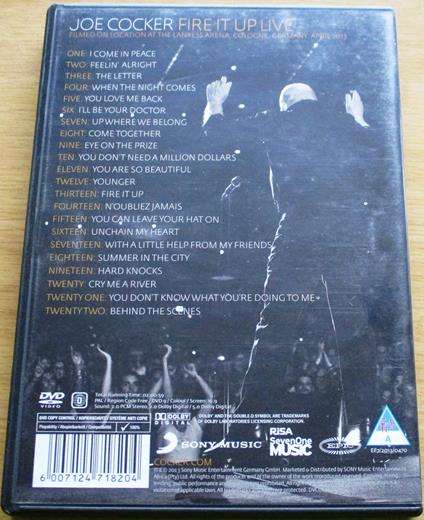 JOE COCKER Fire It Up Live DVD