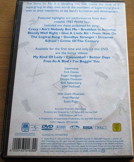 SUPERTRAMP The Story so Far DVD