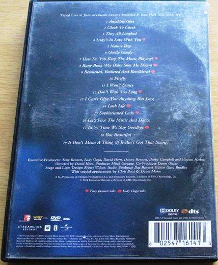 LADY GAGA & TONY BENNETT Cheek to Cheek Live! DVD