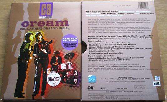 CREAM The Fully Authorised Story in a 2 Disc Deluxe Set DVD
