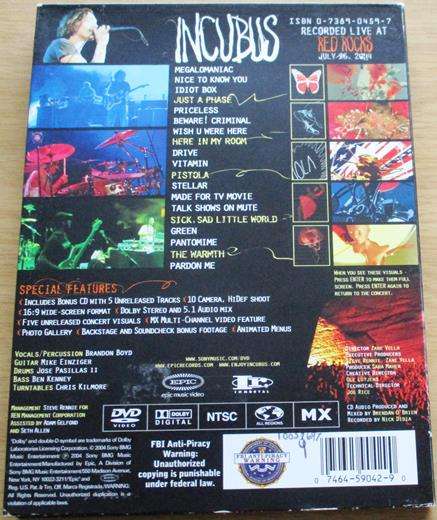 INCUBUS Alive at Red Rocks 2xDVD
