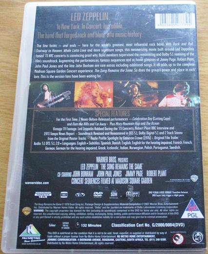 LED ZEPPELIN The Song Remains the Same 2 Disc Special Edition DVD