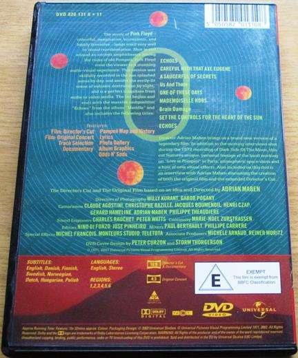 PINK FLOYD Live at Pompeii Director's Cut DVD