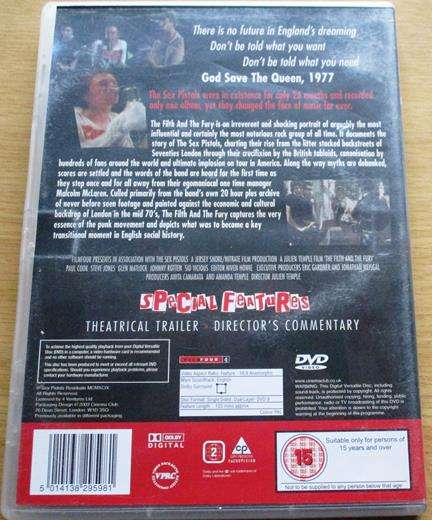 SEX PISTOLS The Filth and the Fury DVD