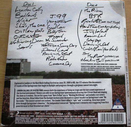 BRUCE SPRINGSTEEN & THE E STREET BAND London Calling Live at Hyde Park 2xDVD