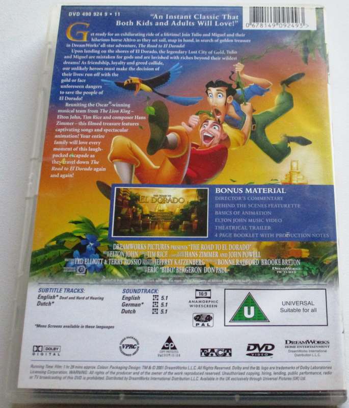THE ROAD TO EL DORADO DVD [BBOX 11]