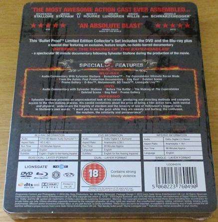 THE EXPENDABLES Bullet Proof Limited Edition Steelbook BLU RAY + DVD [Shelf H]