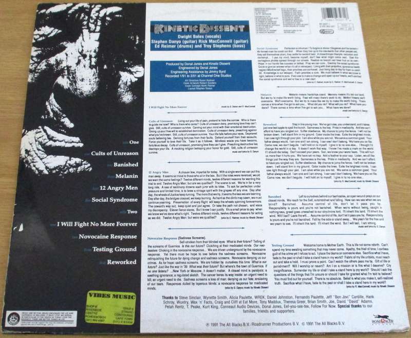 KINETIC DISSENT I Will Fight No More Forever LP VINYL RECORD