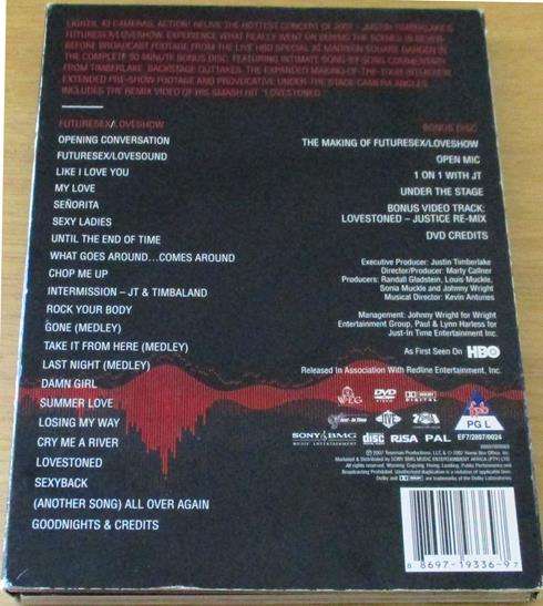 JUSTIN TIMBERLAKE Futuresex / Loveshow Live From Madison Square Garden 2xDVD