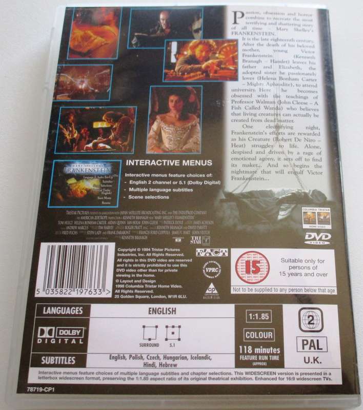 FRANKENSTEIN De Niro DVD [BBOX 11]