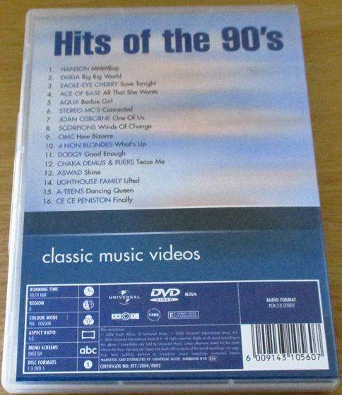 HITS OF THE 90's DVD