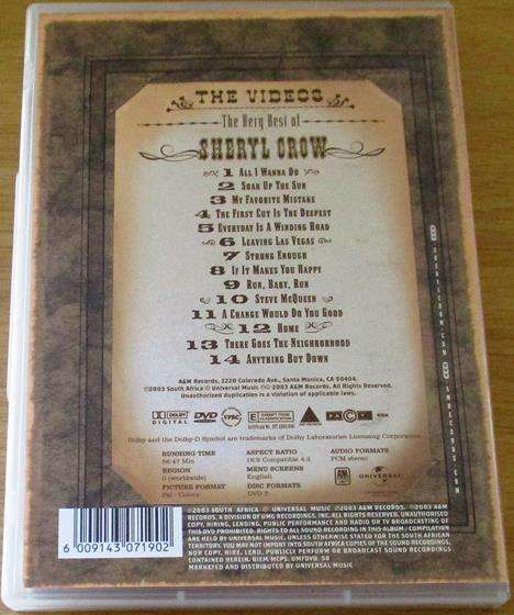 SHERYL CROW The Videos The Very Best of DVD