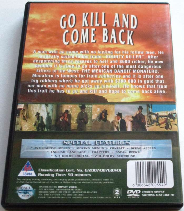 GO KILL AND COME BACK George Hilton DVD [BBOX 2]