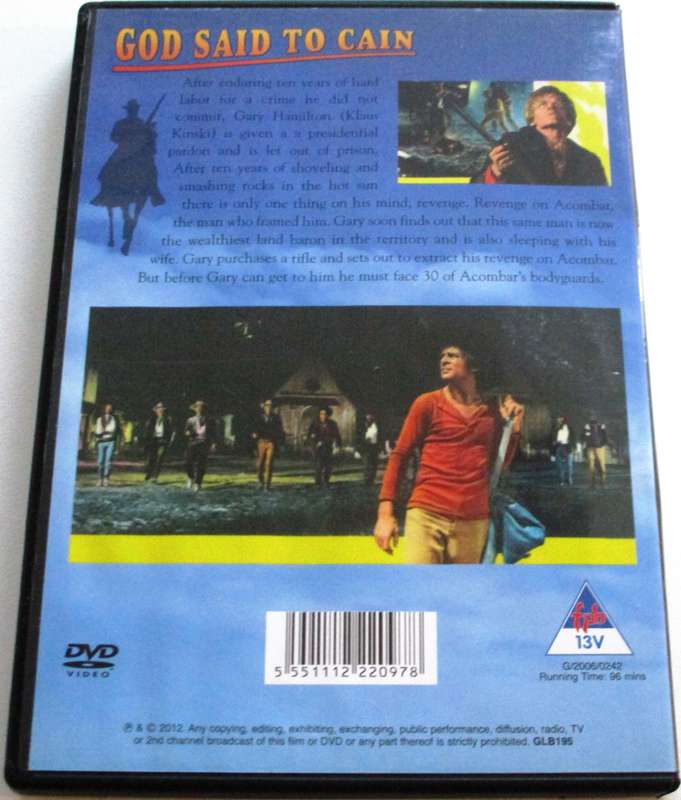 GO SAID TO CAIN Klaus Kinski Lee Burton DVD [BBOX 2]