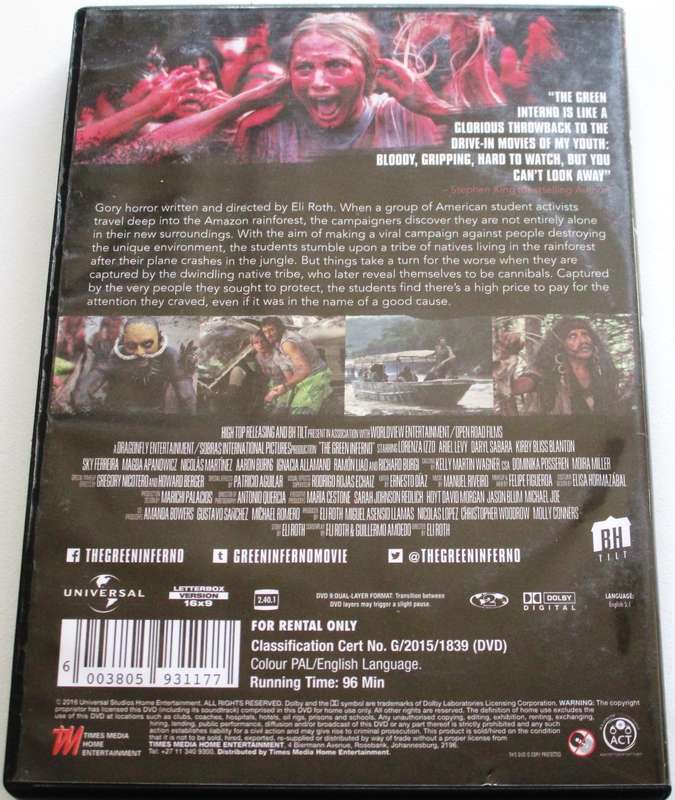 THE GREEN INFERNO Rental Copy DVD [BBOX 2]