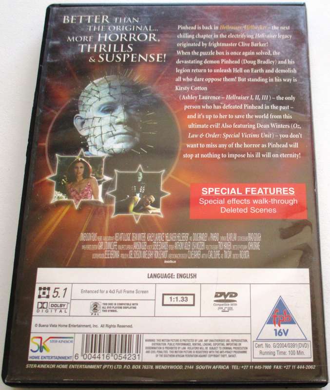 HELLRAISER Hellseeker DVD [BBOX 2]