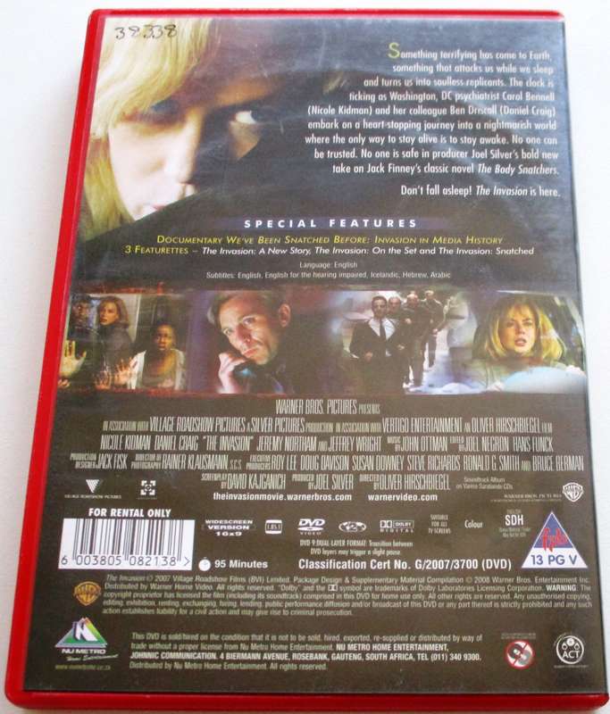 THE INVASION Nicole Kidman Daniel Craig DVD [BBOX 3]