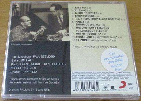 PAUL DESMOND Take Ten CD [Shelf G Box 27]