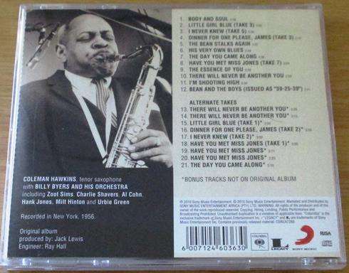 THE HAWK IN HI FI Coleman Hawkins with BIlly Byers CD [Shelf G Box 27]